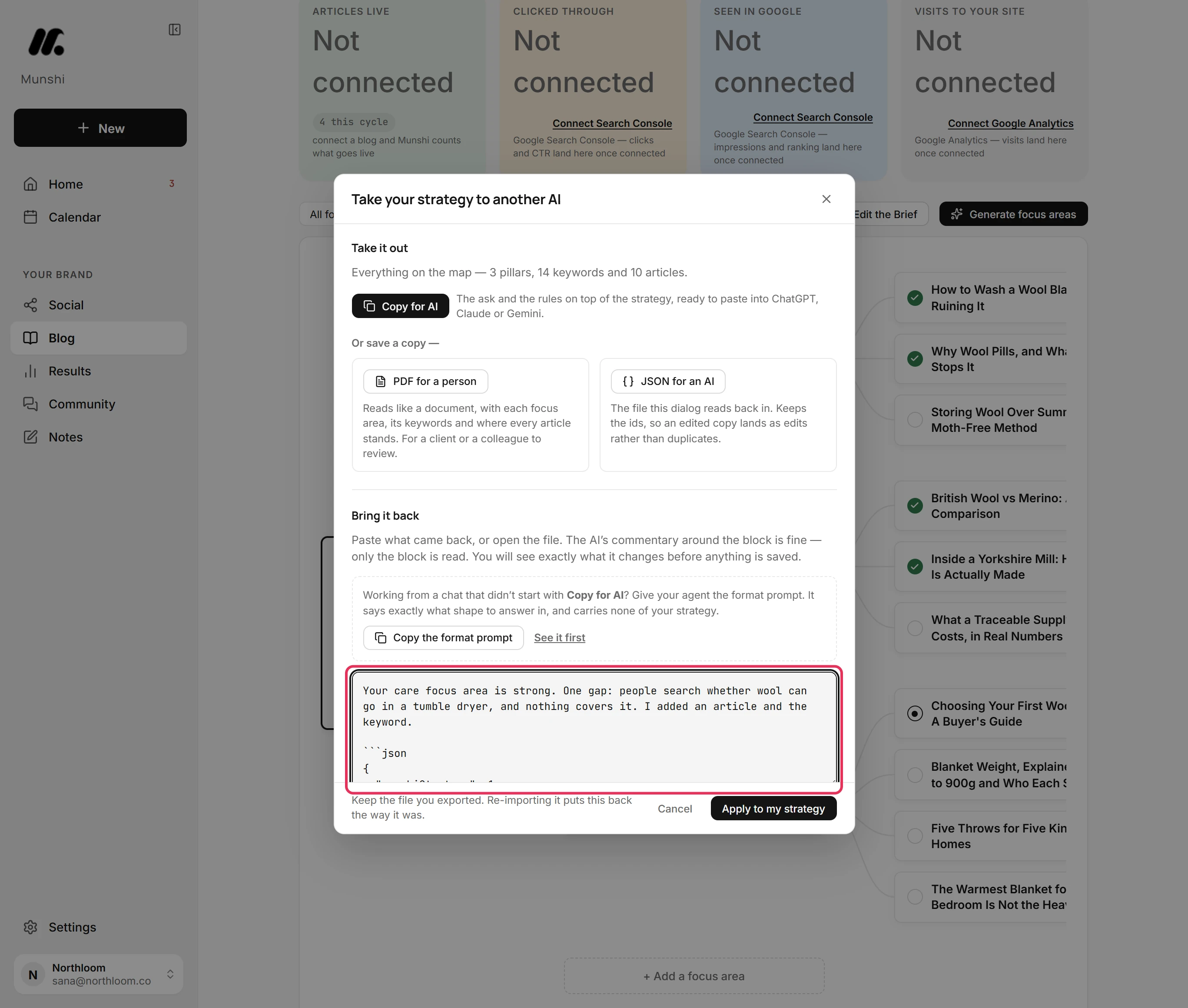 The reply box with an AI's answer pasted in.